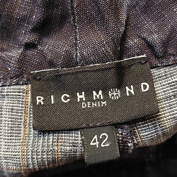 Richmond Cuffed Dark Wash Blue Denim Drawstring Shorts Sz 42 NWT - Picture 12 of 14